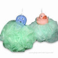 Bath Scrubs, Made of Mesh Sponge Nylon Material, Customized Sizes, Colors and Shapes Welcomed